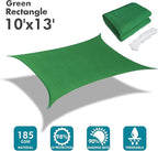 KANAGAWA Sun Shade Sail 10'x13' Dark Green Rectangle UV Block Canopy Awning - Image 2