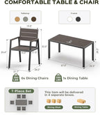 67" HDPS Outdoor Patio Dining Table, Aluminum-Edged Outdoor Dining Table - Image 4