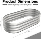 4x2x1ft Oval Galvanized Raised Garden Bed Outdoor 9-in-1 Large Metal Modular - Image 2