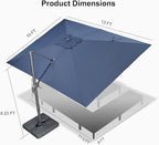 PURPLE LEAF 10' X 13' Rectangle Cantilever Umbrella - Image 9