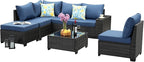 Jing's Villa 7-Piece Patio Furniture Set, All-Weather Outdoor Wicker Sectional - Image 9