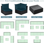 Tangkula 7 Piece Patio Furniture Set, Outdoor Wicker Sectional Sofa - Image 8