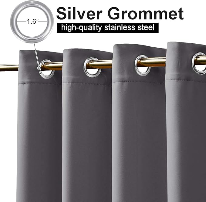 NICETOWN Outdoor Curtains for Patio W100 x L108 inch 2 Pieces, Sun Blocking - Image 3