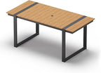 Outdoor Dining Table for 6, HDPS+ Aluminum Patio Dning Table by Oasbira