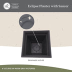 The HC Companies 6 Inch Eclipse Square Planter Pots - Image 3