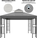 Sumfaller 10x10 FT Gazebo Replacement Canopy Top Cover Double Tiered Canopy Top - Image 5