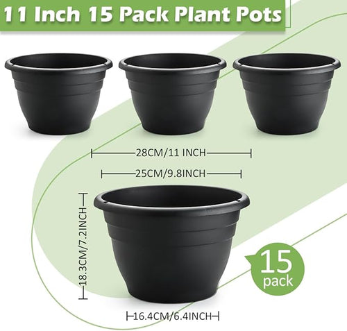 15 Pack 11 Inch Plant Pots - Image 2