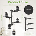 iDavosic.ly Rotating Window Plant Shelves, 3-Tier Metal Wall Stand - Image 3