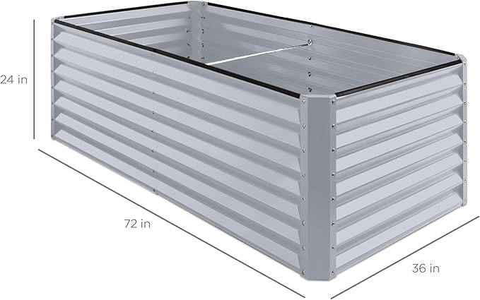 Best Choice Products 6x3x2ft Outdoor Metal Raised Garden Bed, Deep Root Box - Image 8