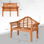 Giantex Outdoor Wood Bench, 4 Ft Foldable Eucalyptus Garden Bench, Two Person - Image 3