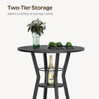 Bar Table, 2-Tier Round High Top Table, Pub Table, Home Bar Counter Height - Image 4