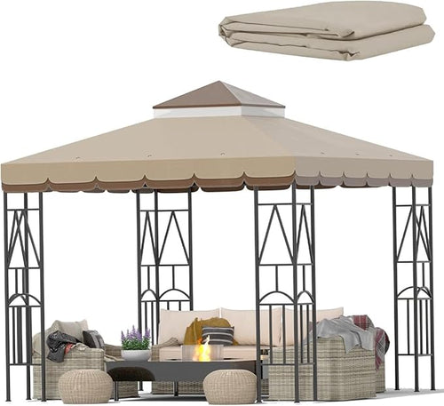10x10 Canopy Replacement Top Double Tiered Gazebo Cover by Unknown