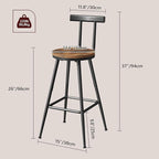 Bar Stools, Metal Frame, Adjustable Feet, Easy Assembly, - Image 3