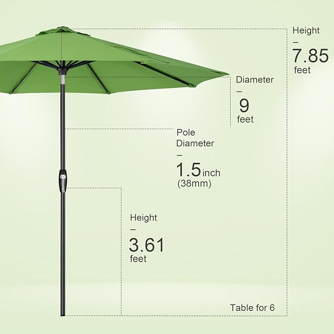 Tempera Patio Market Outdoor Table Umbrella - Image 8