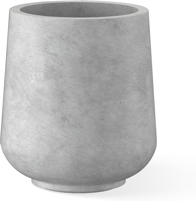 Kante 15.3" Dia Round Concrete Planter, Outdoor Indoor Large Plant Pots by Kante
