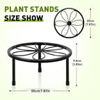 ESRICH 2 Pack 7.8" Metal Plant Stand Indoor, Rustproof Round Heavy Duty Flower - Image 2