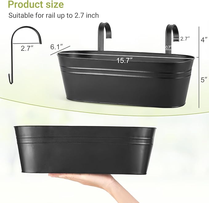 Dahey 3 Pcs Metal Hanging Flower Pots - Image 2