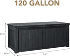 Devoko 120 Gallon Resin Deck Box Waterproof Indoor Outdoor Storage Box Lockable - Image 2