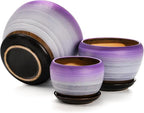 SOUJOY Set of 3 Ceramic Flower Pots, Gardening Plant Pot - Image 3