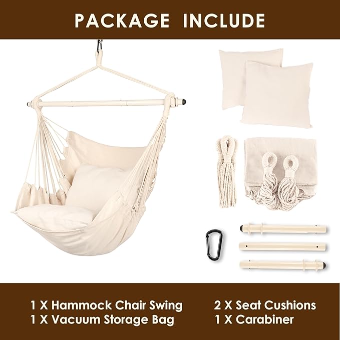 Highwild Hammock Chair Hanging Rope Swing - Image 7