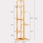 Bamboo 6 Tier 7 Potted Plant Stand Rack Multiple Flower Pot Holder Shelf Indoor - Image 6