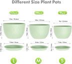 Large Flower Pots 12/10/9 inch, 3 Set Wide Plant Pots - Image 2