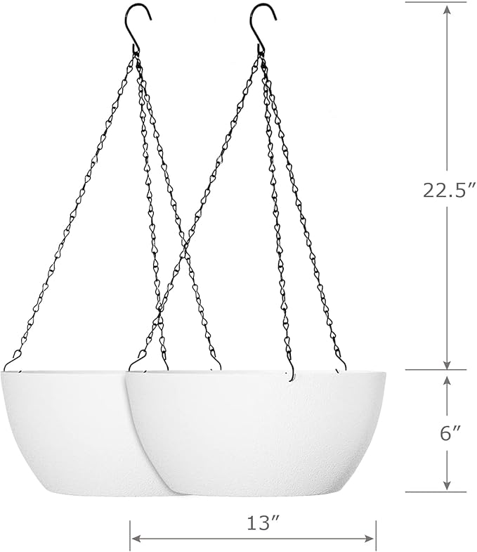 13 inch Large Hanging Planters Plant Pots - Image 2