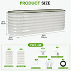 Galvanized Raised Garden Bed Outdoor 24'' Deep | Oval Metal Garden Beds - Image 3