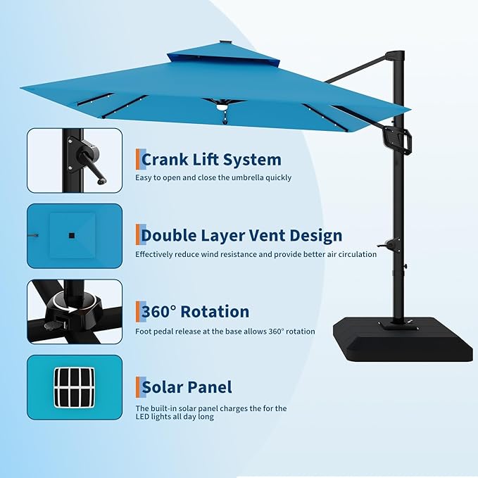 Garvee 10 ft Cantilever Patio Umbrella - Image 5