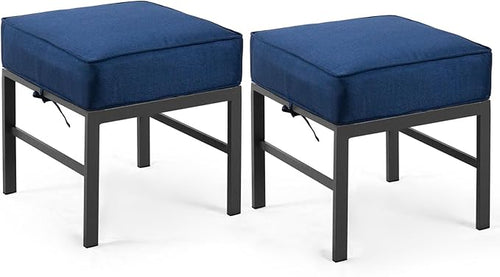 2 Pieces Outdoor Ottomans for Patio, Assembled Patio Ottomans by Auzfy