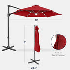 Best Choice Products 10ft Solar LED Offset Cantilever Hanging Market Patio - Image 2
