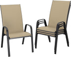 JEAREY Patio Dining Chairs Set of 4, Outdoor Stackable Dining Furniture Set by JEAREYOutdoorsCollection