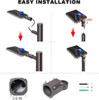 Juyace 480W LED Parking Lot Light 2 Pack, Slip Fitter Mount Outdoor Street Light - Image 7