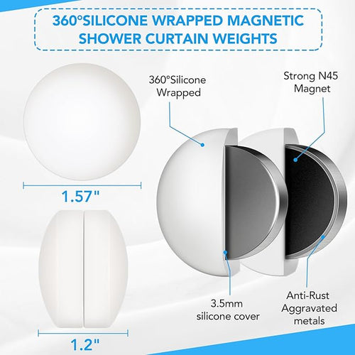 20 Pcs Shower Curtain Weights，Silicone Wrapped Heavy Duty shower curtain - Image 2