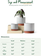 LE TAUCI Ceramic Pots for Plants, 8+6.7+5.5 Inch Plant Pots Indoor, Flower Pot - Image 5