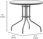 Flash Furniture Bellamy 31.5'' Round Indoor/Outdoor Tempered Glass Metal Frame - Image 3