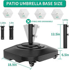 Umbrella Base with Wheels, Umbrella Stand Base Heavy Duty 100lb Windproof - Image 3