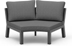 Outdoor Patio Sectional Modular Sofa, Aluminum 1 Piece Curved Patio Couch by Oasbira