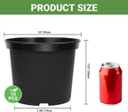 GREANER Plant Nursery Pots, 10 Inch Round Sturdy Garden Pots - Image 2