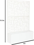 Oakland Living 6 ft. X 4 ft. White Freestanding Metal Privacy Screen Room - Image 2