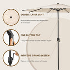 Abba Patio 11FT Lyon Outdoor Patio Umbrella Outdoor Table Umbrella - Image 2