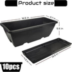 QPEY Window Box Planter, 10 Pack 17 Inch Plastic Flower Box - Image 2