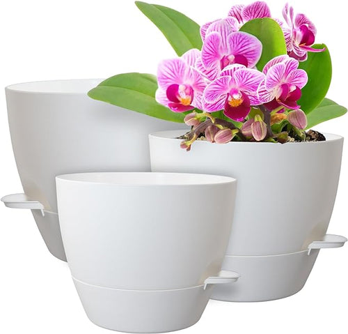10/9/8 inch Medium Self Watering Pots, Plant Pots by WSMKSZ