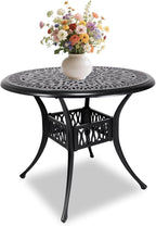 35" Outdoor Dining Table, Cast Aluminum Patio Bistro Table by PATIO-IN