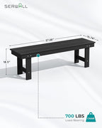 SERWALL Patio Dining Table and Bench Set - Image 3