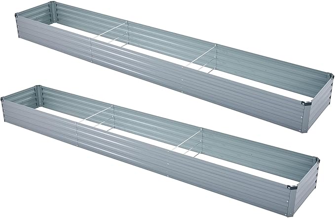 2 Pack 12x2x1FT Galvanized Raised Garden Bed Kit, Outdoor Metal Planter Box - Image 6