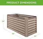 Best Choice Products 4x2x2ft Outdoor Metal Raised Garden Bed, Deep Root Box - Image 3