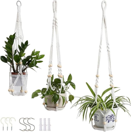 3 Pack Macrame Plant Hanger, Hanging Planters by Feedee
