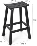 Stoog All-Weather Bar Stools Set of 4, Low Maintenance, - Image 3
