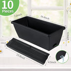 Window Box Planter, 10 Pack Plastic Vegetable Flower Planters Boxes 17 Inches - Image 2